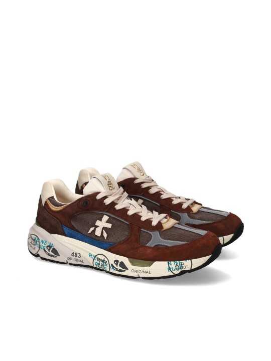 BASKETS MASE TOILE SUEDE CHOCO CUIR LAVANDE 8026 PREMIATA HOMME Strasbourg boutique duo prof