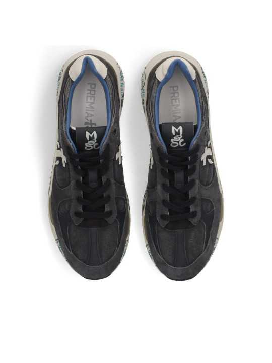 BASKETS MASE TOILE SUEDE CHOCO CUIR LAVANDE 8026 PREMIATA HOMME Strasbourg boutique lacets