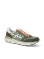 BASKETS MICK TOILE SUEDE KAKI DELAVE LOGO BLANC LACETS ORANGE 7244 boutique Strasbourg shoes prof2
