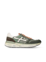 BASKETS MICK TOILE SUEDE KAKI DELAVE LOGO BLANC LACETS ORANGE 7244 boutique Strasbourg shoes one