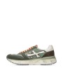 BASKETS MICK TOILE SUEDE KAKI DELAVE LOGO BLANC LACETS ORANGE 7244 boutique Strasbourg shoes profil