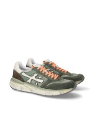BASKETS MICK TOILE SUEDE KAKI DELAVE LOGO BLANC LACETS ORANGE 7244 boutique Strasbourg shoes duo