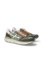 BASKETS MICK TOILE SUEDE KAKI DELAVE LOGO BLANC LACETS ORANGE 7244 boutique Strasbourg shoes duo