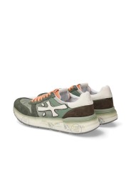 BASKETS MICK TOILE SUEDE KAKI DELAVE LOGO BLANC LACETS ORANGE 7244 boutique Strasbourg shoes spoiler