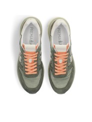 BASKETS MICK TOILE SUEDE KAKI DELAVE LOGO BLANC LACETS ORANGE 7244 boutique Strasbourg shoes lacets