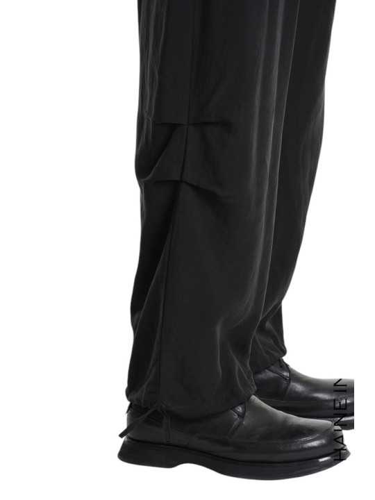 PANTALON CONFORT TENCEL LIN NOIR 3G M1250 LA HAINE INSIDE US HOMME boutique zoom bas