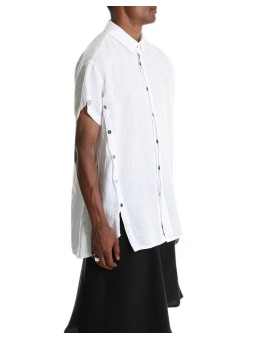 CHEMISETTE BOUTONS COTES LIN BLANC 3R M1236 LA HAINE INSIDE US HOMME shop online one