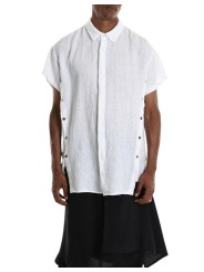 CHEMISETTE BOUTONS COTES LIN BLANC 3R M1236 LA HAINE INSIDE US HOMME shop online front