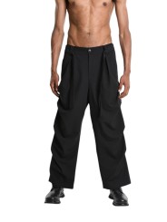 PANTALON OVER FLUID STRETCH GUTTERS NOIR 3R M1229 LA HAINE INSIDE US HOMME shop online front