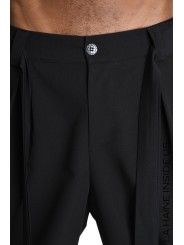 PANTALON OVER FLUID STRETCH GUTTERS NOIR 3R M1229 LA HAINE INSIDE US HOMME shop online zoom