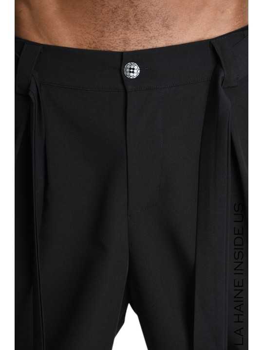PANTALON OVER FLUID STRETCH GUTTERS NOIR 3R M1229 LA HAINE INSIDE US HOMME shop online zoom