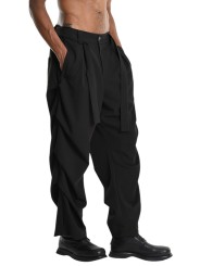 PANTALON OVER FLUID STRETCH GUTTERS NOIR 3R M1229 LA HAINE INSIDE US HOMME shop online one