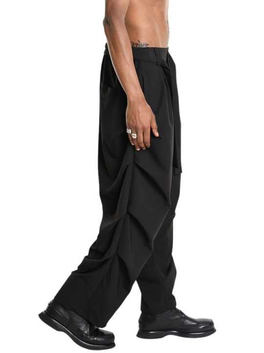 PANTALON OVER FLUID STRETCH GUTTERS NOIR 3R M1229 LA HAINE INSIDE US HOMME shop online profil