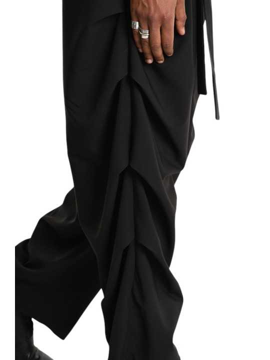 PANTALON OVER FLUID STRETCH GUTTERS NOIR 3R M1229 LA HAINE INSIDE US HOMME shop online zoom