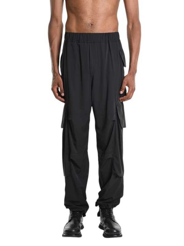 PANTALON MULTIPOCHES NYLON STRETCH NOIR 3Z M1213 LA HAINE INSIDE US HOMME shop online one