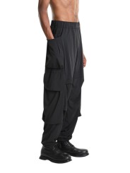 PANTALON MULTIPOCHES NYLON STRETCH NOIR 3Z M1213 LA HAINE INSIDE US HOMME shop online côté