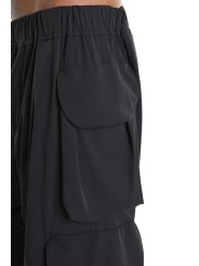 PANTALON MULTIPOCHES NYLON STRETCH NOIR 3Z M1213 LA HAINE INSIDE US HOMME shop online zoom poche