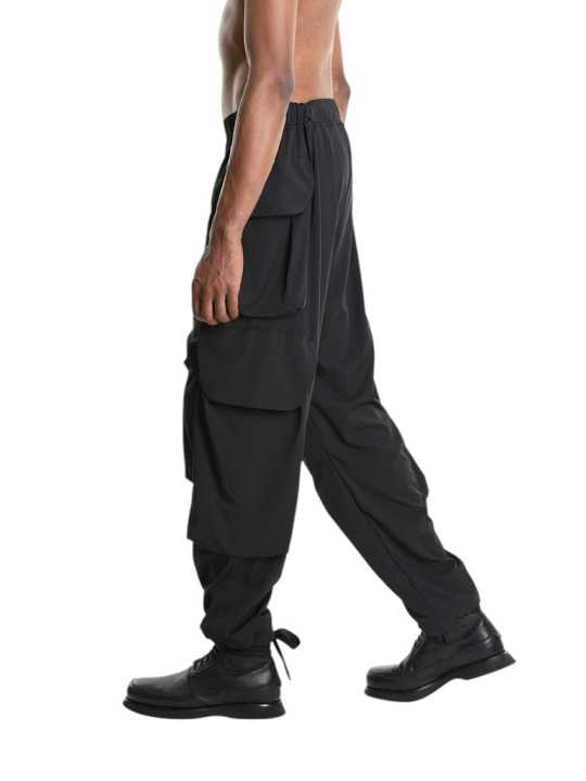 PANTALON MULTIPOCHES NYLON STRETCH NOIR 3Z M1213 LA HAINE INSIDE US HOMME shop online profil2