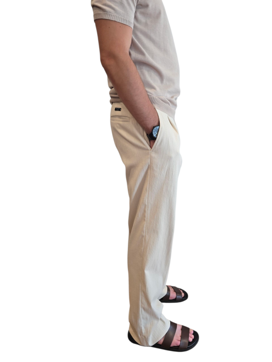 PANTALON OVERSIZE EFFET FLAMME SABLE U7118 G5673 11 UNGARO HOMME boutique-3 profil