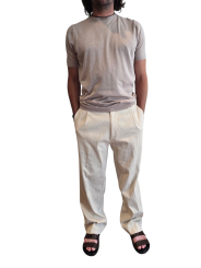 PANTALON OVERSIZE EFFET FLAMME SABLE U7118 G5673 11 UNGARO HOMME boutique-3 zoom vue