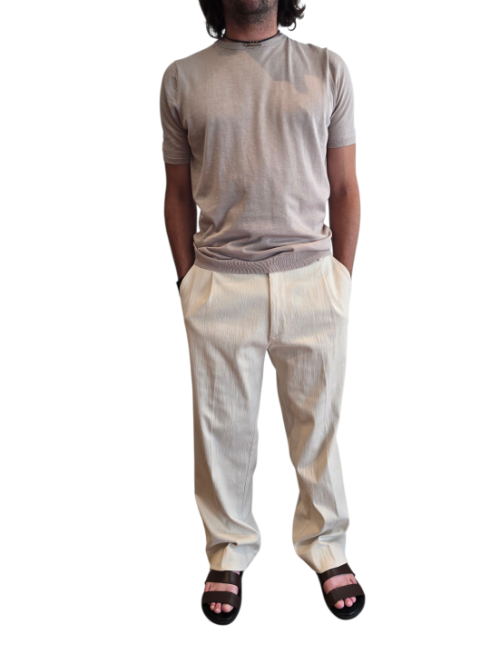 PANTALON OVERSIZE EFFET FLAMME SABLE U7118 G5673 11 UNGARO HOMME boutique-3 zoom vue