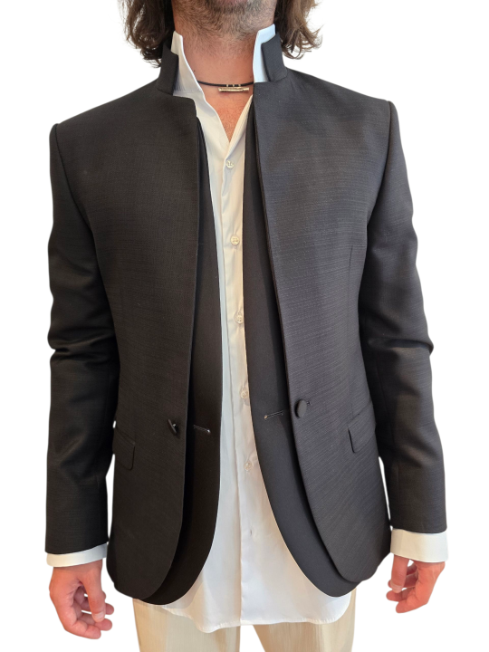 VESTE NOIR COL DOUBLE COREEN U2091 BR A5617 80 UNGARO HOMME boutique vêtement open
