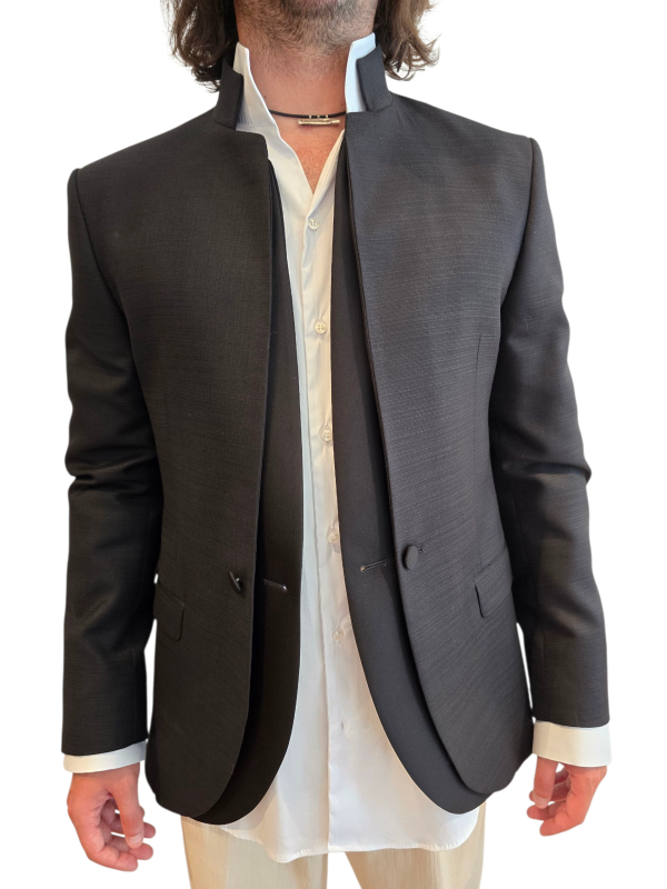 VESTE NOIR COL DOUBLE COREEN U2091 BR A5617 80 UNGARO HOMME boutique vêtement open