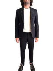 SMOKING NOIR COL SWARO FLEURS ALGUES U5001 BRZ9 A5196 80 UNGARO HOMME vêtement vue