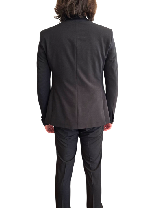 SMOKING NOIR COL SWARO FLEURS ALGUES U5001 BRZ9 A5196 80 UNGARO HOMME vêtement vue dos