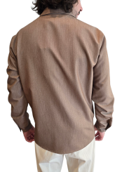 VESTE CHEMISE WORKER VISCOSE POLY STRETCH CAMEL U2080 A5566 18 UNGARO HOMME vêtement dos