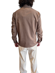 VESTE CHEMISE WORKER VISCOSE POLY STRETCH CAMEL U2080 A5566 18 UNGARO HOMME vêtement vue dos