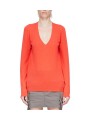 PULL V CORAIL CACHEMIRE V NECK PULL RICK OWENS FEMME RP01F 6623 WS 83 DESIGNER AVANT-GARDE CREATEUR STRASBOURG face