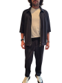 BLOUSON CHEMISE MANCHES 34 BI STRETCH NOIR CHARBON U2096J G5675 80 UNGARO HOMME vêtement vue