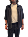 BLOUSON CHEMISE MANCHES 34 BI STRETCH NOIR CHARBON U2096J G5675 80 UNGARO HOMME vêtement zoom