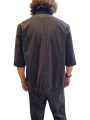 BLOUSON CHEMISE MANCHES 34 BI STRETCH NOIR CHARBON U2096J G5675 80 UNGARO HOMME vêtement dos
