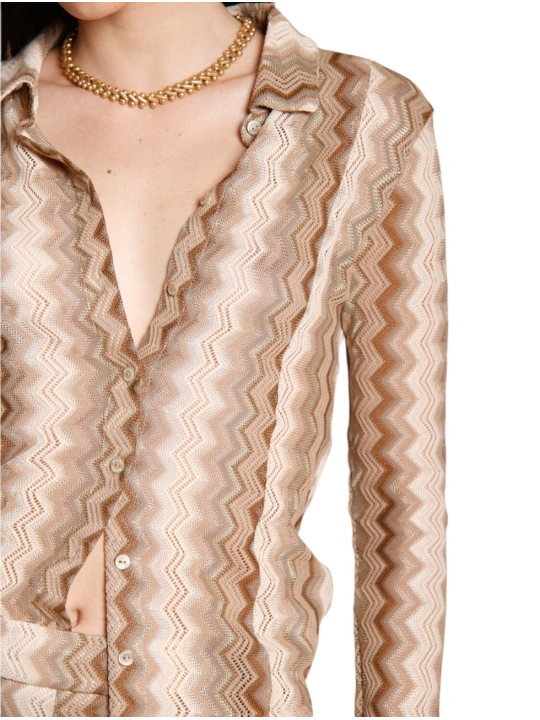 CHEMISE ELAISA JERSEY GRAPHIC MISSONI ROSE CHOCO MT681 057 MASONS FEMME VËTEMENT Strasbourg boutique zoom