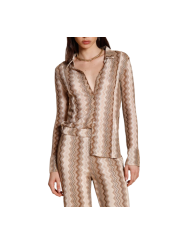 CHEMISE ELAISA JERSEY GRAPHIC MISSONI ROSE CHOCO MT681 057 MASONS FEMME VËTEMENT Strasbourg boutique one