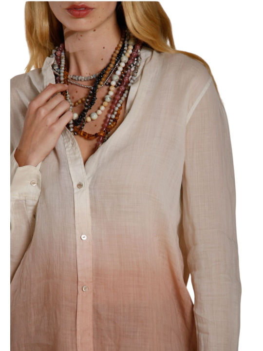 Chemise lin tie & die écru rose delhi RB300 20122 Mason's Femme fashion Strasbourg zoom