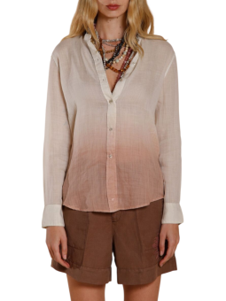 Chemise lin tie & die écru rose delhi RB300 20122 Mason's Femme fashion Strasbourg face