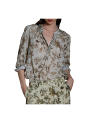 CHEMISE VOILE FEUILLAGE BLANC VERT ADELE CB102S4 020 MASONS FEMME Fashion Mode Boutique Strasbourg face