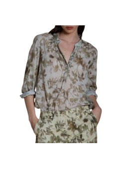 CHEMISE VOILE FEUILLAGE BLANC VERT ADELE CB102S4 020 MASONS FEMME Fashion Mode Boutique Strasbourg face