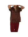 Chemisette livia choco fleurs brodées rose lin RB300 107 Mason's Femme fashion Strasbourg vue