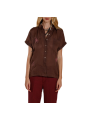 Chemisette livia choco fleurs brodées rose lin RB300 107 Mason's Femme fashion Strasbourg face