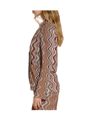 VESTE MAILLE LUREX VAGUES CHOCO ECRU HELENA MT680 058 MASONS FEMME Strasbourg profil