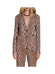 VESTE MAILLE LUREX VAGUES CHOCO ECRU HELENA MT680 058 MASONS FEMME Strasbourg face