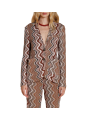 VESTE MAILLE LUREX VAGUES CHOCO ECRU HELENA MT680 058 MASONS FEMME Strasbourg face