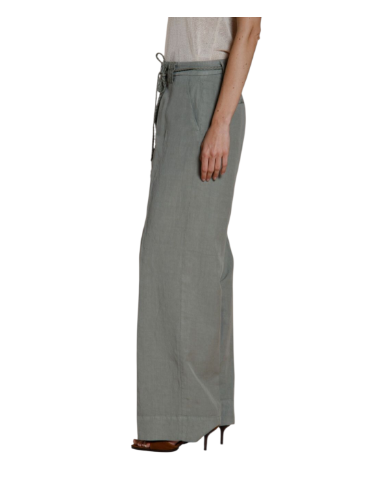 PANTALON LARGE NEWYORK STUDIO VERT LYOCELL LIN COTON MBE213 169 MASONS FEMME Strasbourg profil