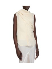 CHEMISETTE COL FOULARD VOILE DE COTON CREME BUTTER ISLAND SHIRT RICK OWENS FEMME RP01F 6136 CV 81 FASHION prof STRASBOURG