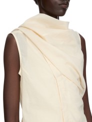 CHEMISETTE COL FOULARD VOILE DE COTON CREME BUTTER ISLAND SHIRT RICK OWENS FEMME RP01F 6136 CV 81 FASHION col STRASBOURG