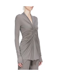 MAILLE AVANT PLISSEE SOLEIL DUST JERSEY TOP RADIANCE RICK OWENS FEMME RP01F 6201 JS 34 FASHION MODE DESIGNER STRASBOURG profil